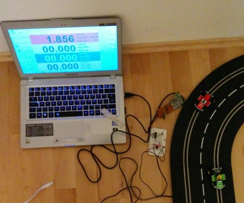 Cheap USB Slotcar Timer Interface V3.0 Working!