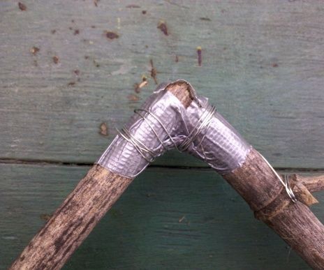 Bamboo joints: duct tape and wire