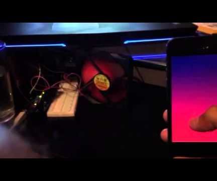 Control the speed of a DC fan with an iPhone over wifi with Openframeworks