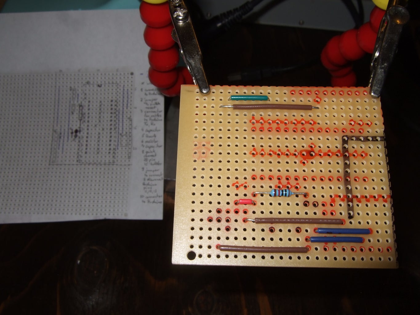 Populating the Stripboard (no Main Connectors Yet)