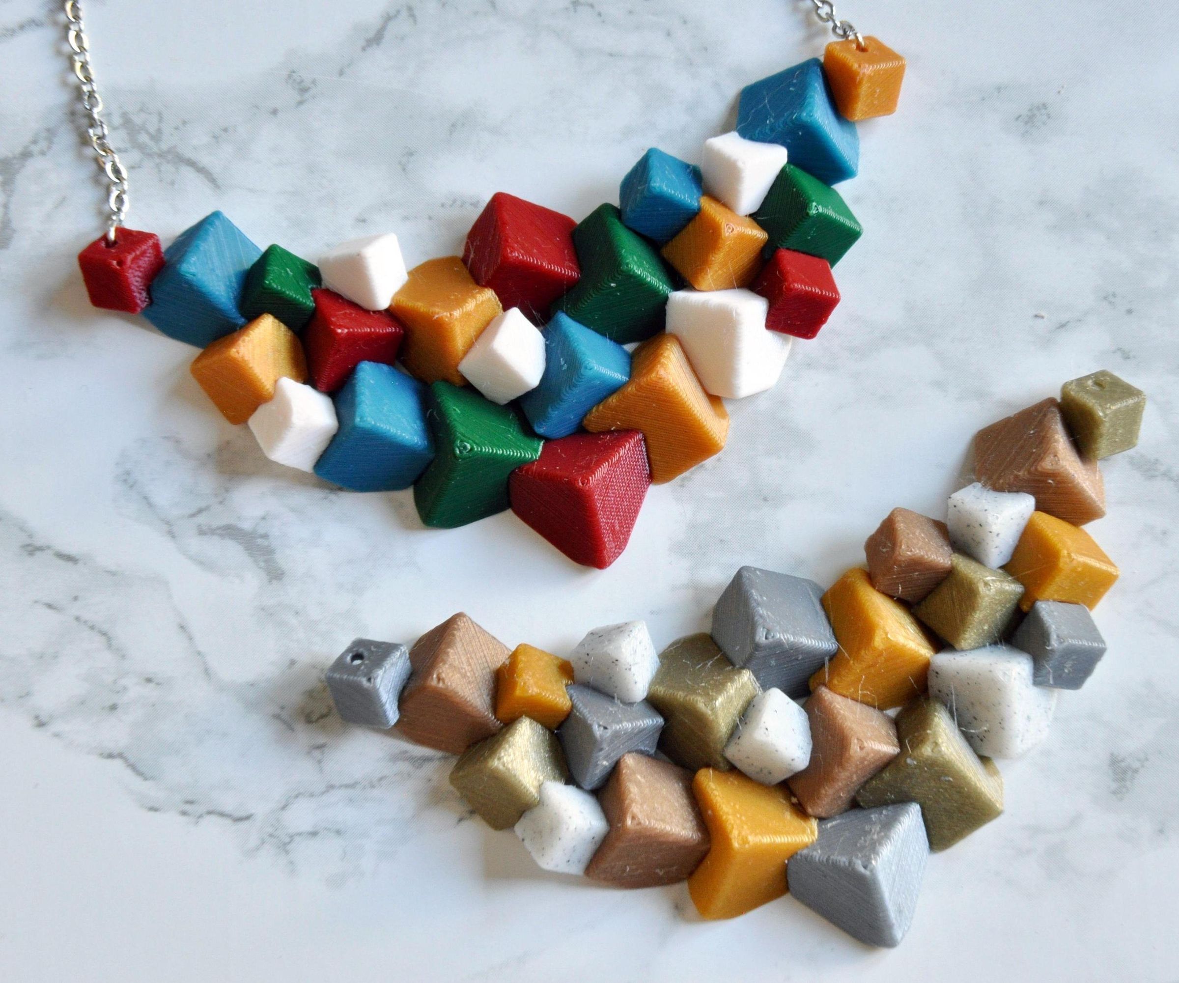 Cubic Statement 3D Print Necklace