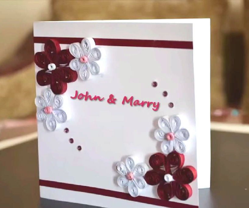 Quilling Wedding Card