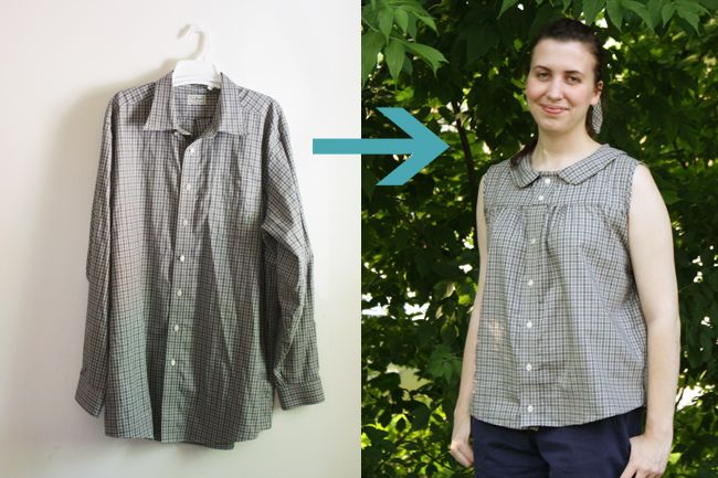 Upcycle a Men's Shirt Into a Retro Summer Blouse