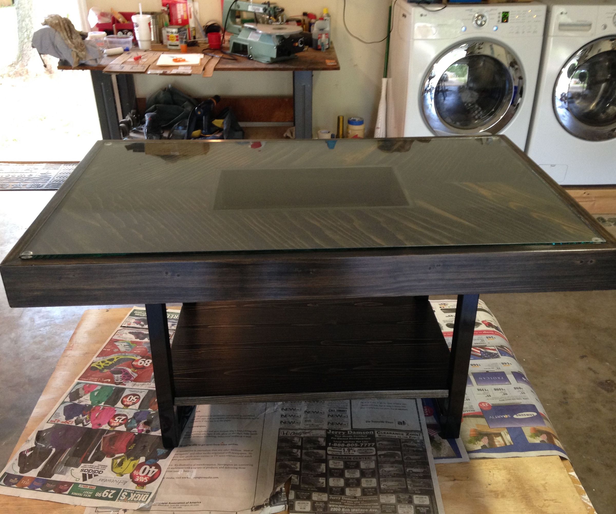 Glass Top Shadowbox Coffee Table