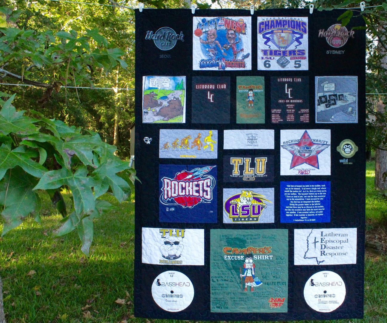 Custom T-Shirt Quilt Top - Variable Style With 1.5" Sashing and 2" Border
