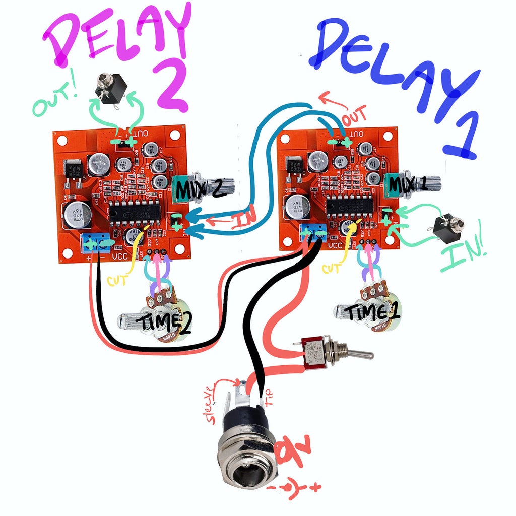 Double Delay Effect : 10 Steps (with Pictures) Circuit Diagram