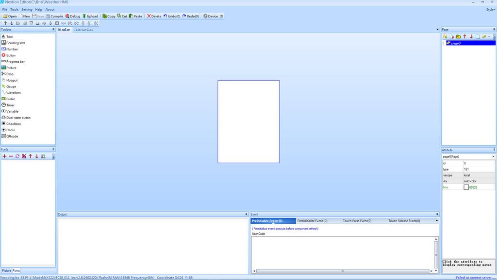 Developing Interface in Nextion Editor
