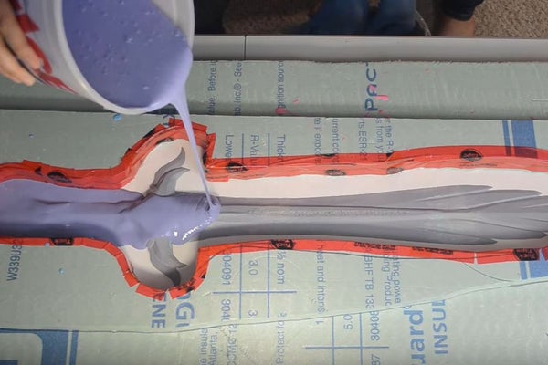Picture of Mix and Pour the Silicone Mold Over the Model