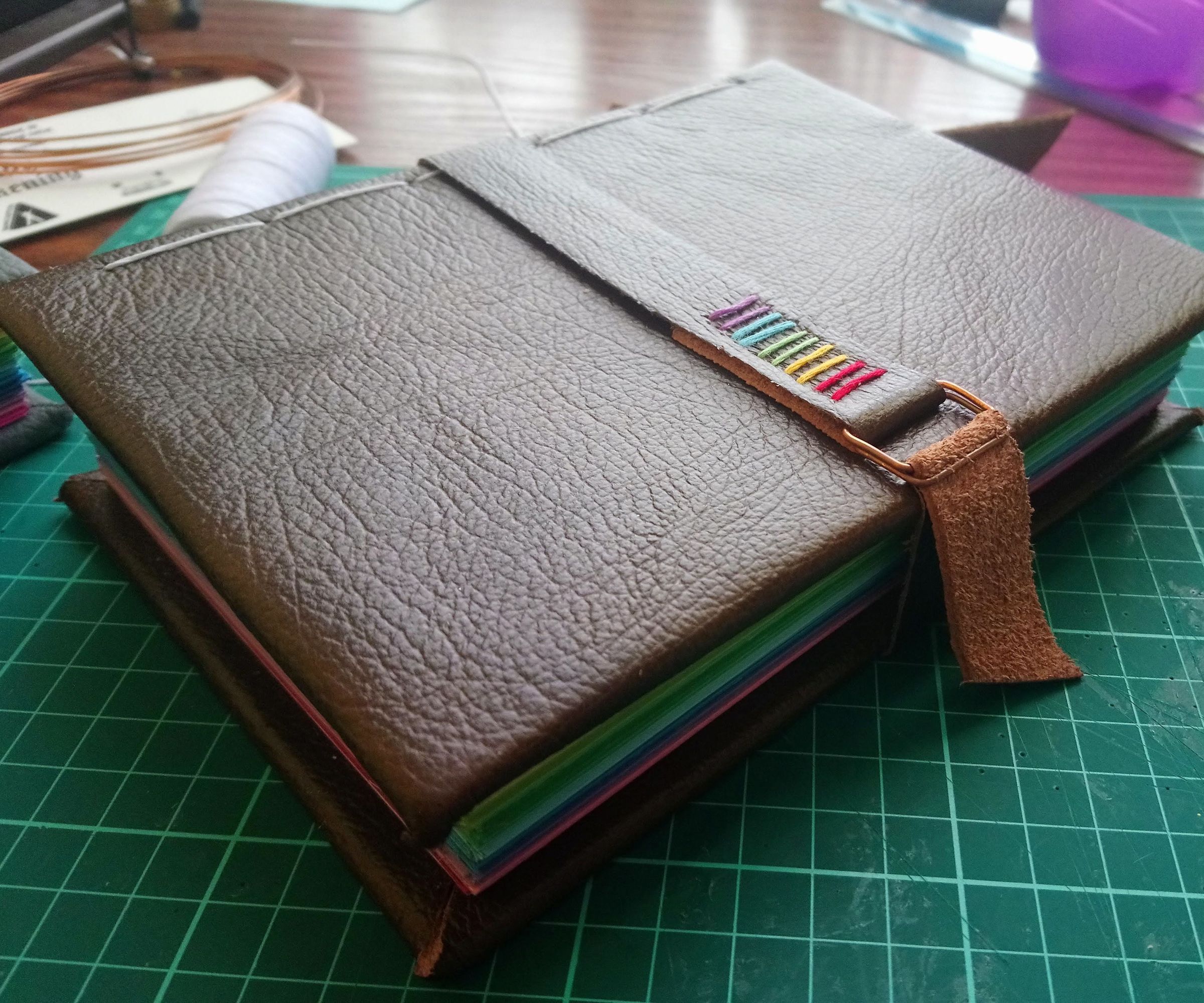 Rainbow Leather Bound Notebook