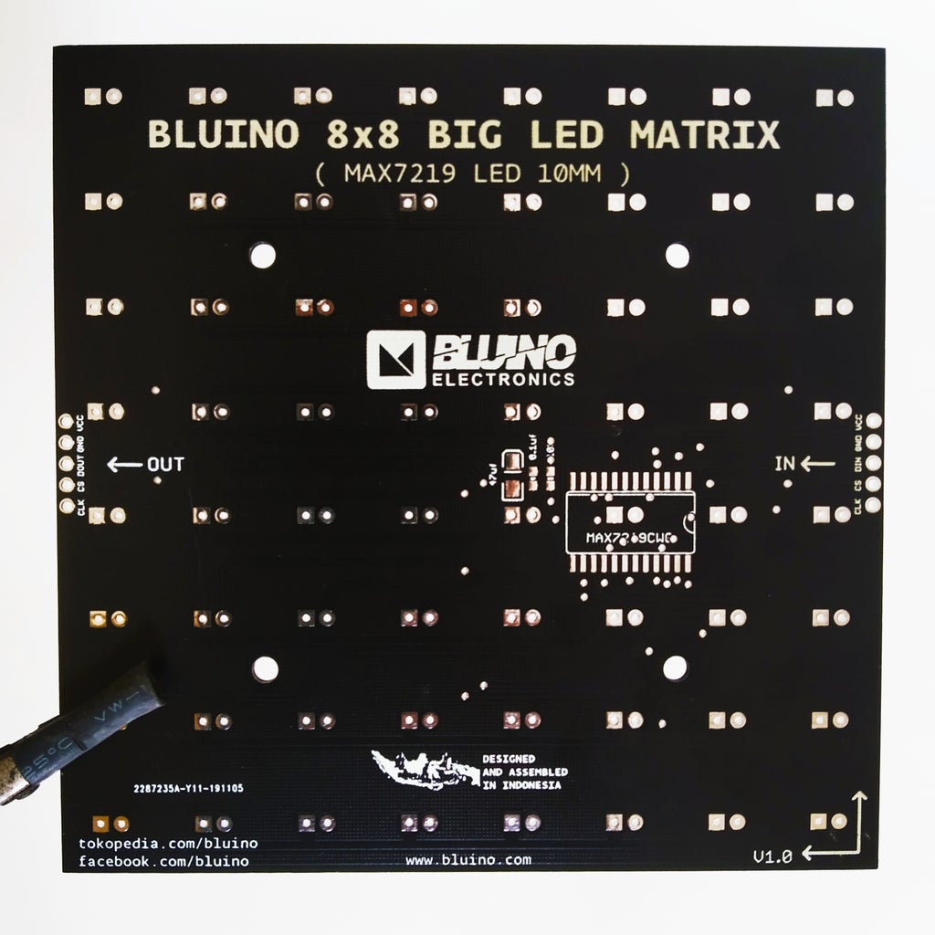 How to Build 8x8 BIG LED Matrix (MAX7219 LED 10mm) : 9 Steps (with ...