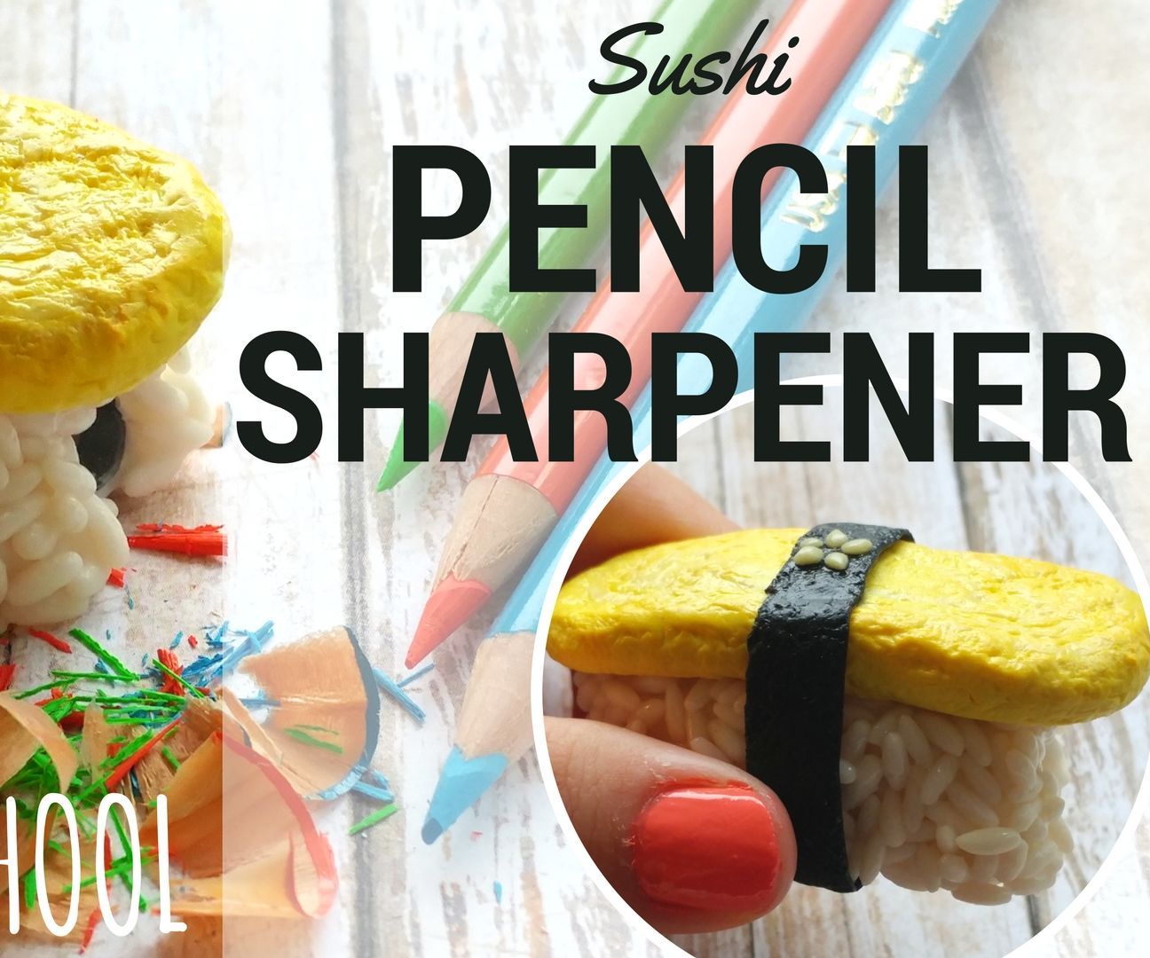 DIY Sushi Pencil Sharpener-Weird School Supplies Polymer Clay Tutorial-I MISS JAPAN
