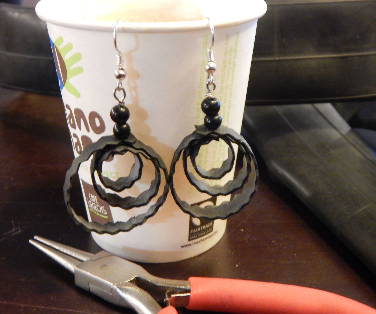 Bike Inner Tube Earrings