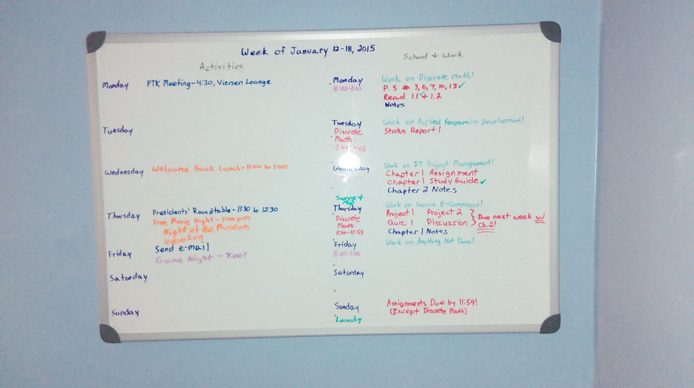 Schedule Organization for College Students 6 Steps Instructables