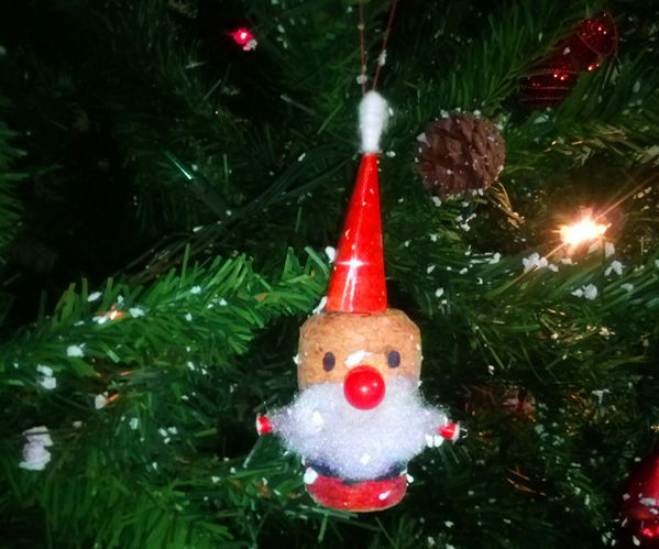 Cork Santa: Christmas Tree Ornament