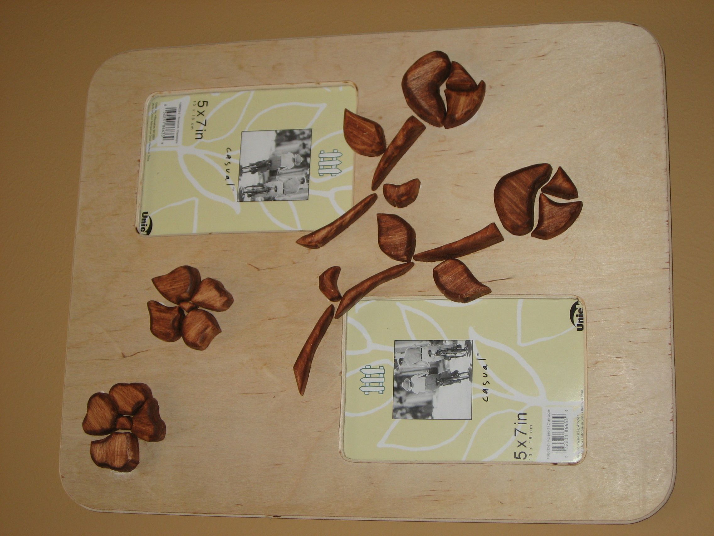 Simple Wooden Rose Picture Frame