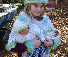 Girls Poncho Set With Toys