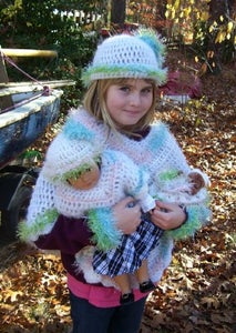 Girls Poncho Set With Toys