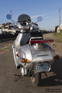 &quot;Quicksilver&quot; Retro-Future Scooter From Appliances and Scrap Metal