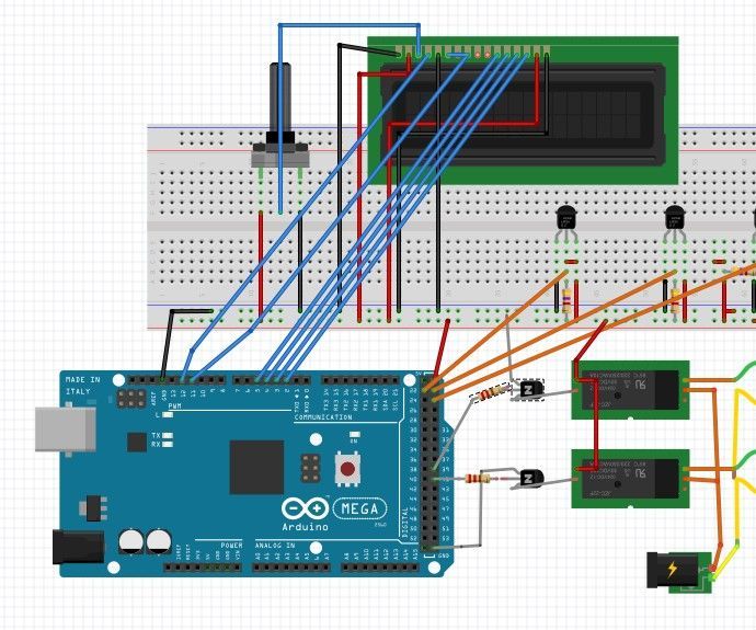Solar Hot Water Controller With Arduino Mega and Ds18b20 Temp Sensor