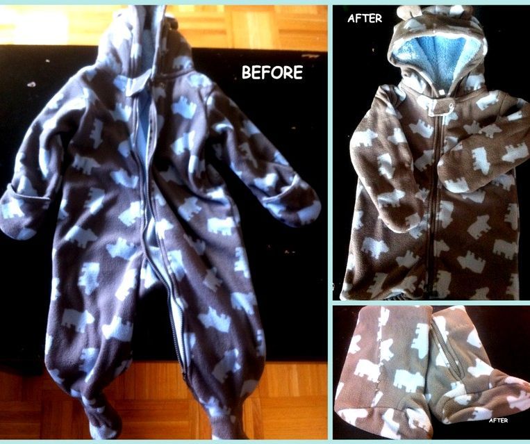 Altering an Infant's Hooded Pram Suit to a Toddler Jacket AND Booties