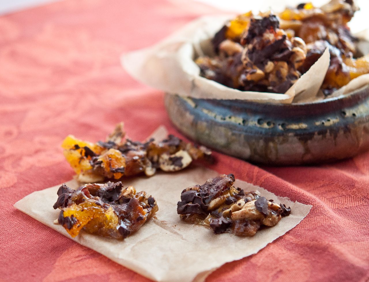 Spicy Bacon Brittle With Cashews, Apricots, and Chocolate