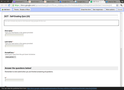 Self Grading Quiz With Google Docs