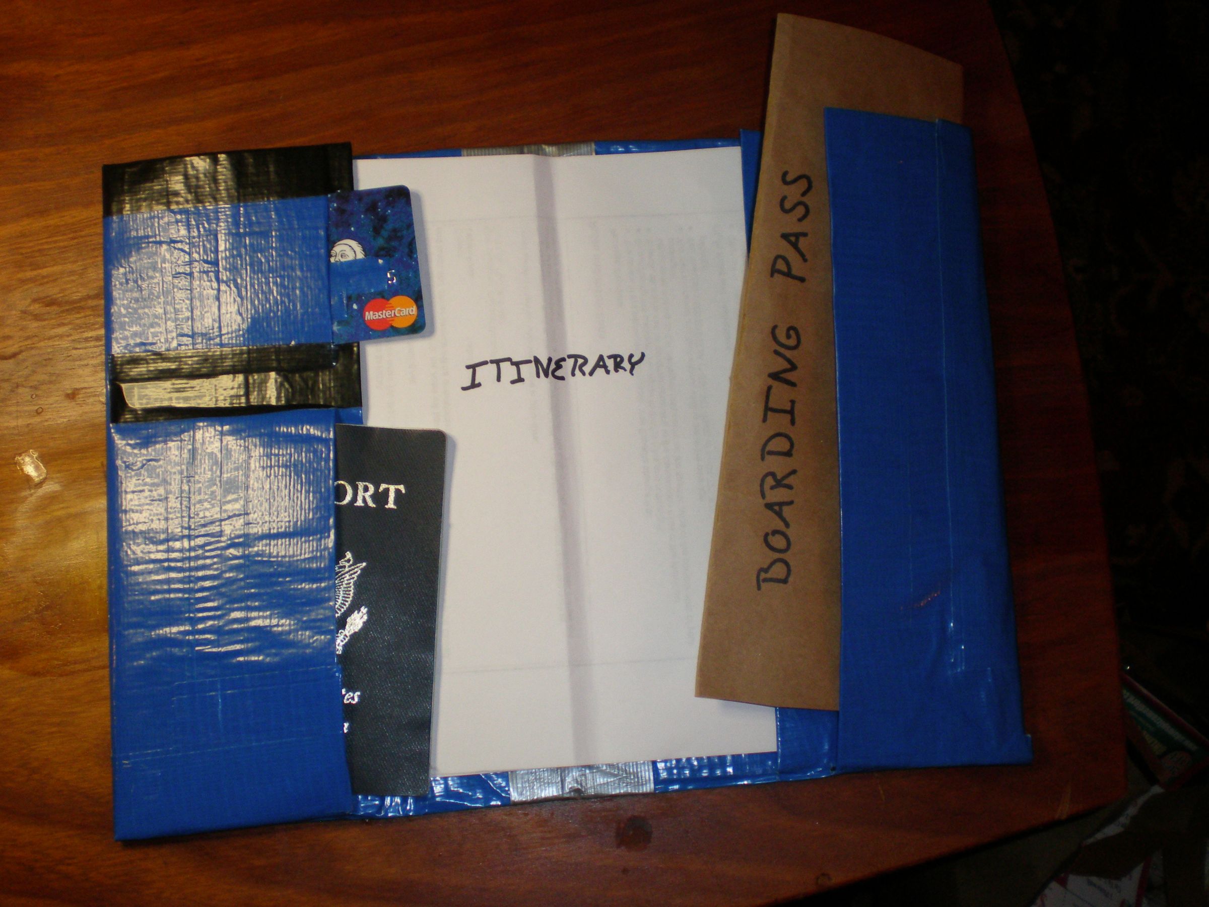 Duct Tape Travel Document Organizer