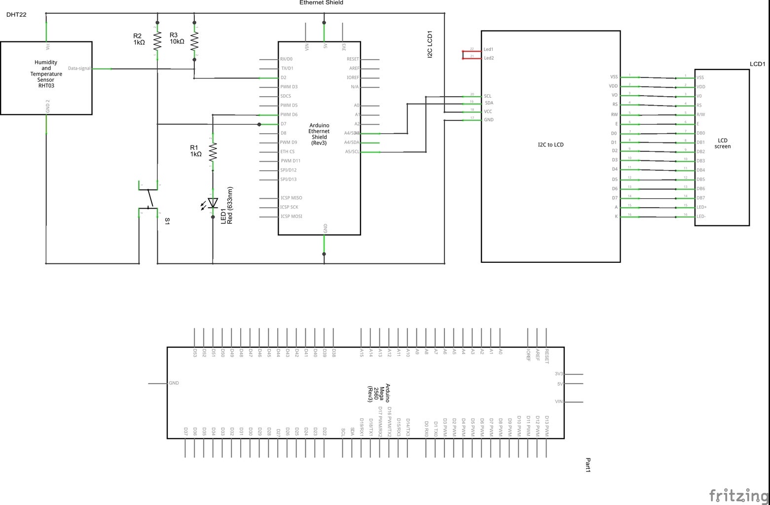 Creating Your First IoT Ethernet Device. Part 5 : IoT, Home Automation ... Circuit Diagram