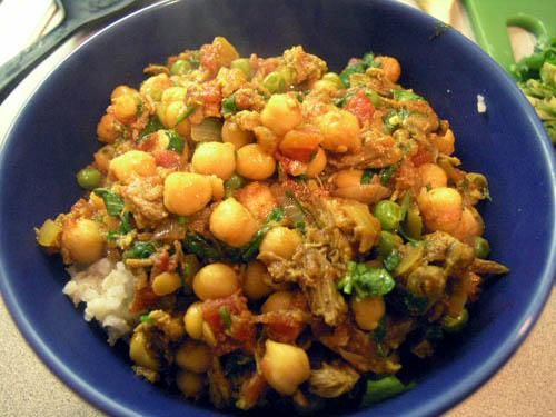 Lamb and Chick Peas Over Rice  