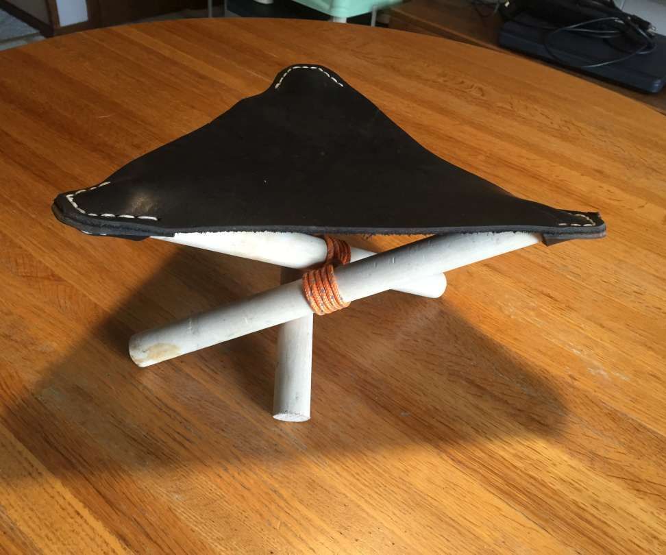 Child Size Leather Tripod Stool