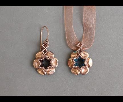 Beaded earrings - Czech rose petals - Beading and jewelry tutorial