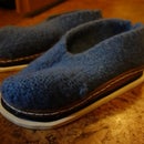 Felted inductively heated house shoes