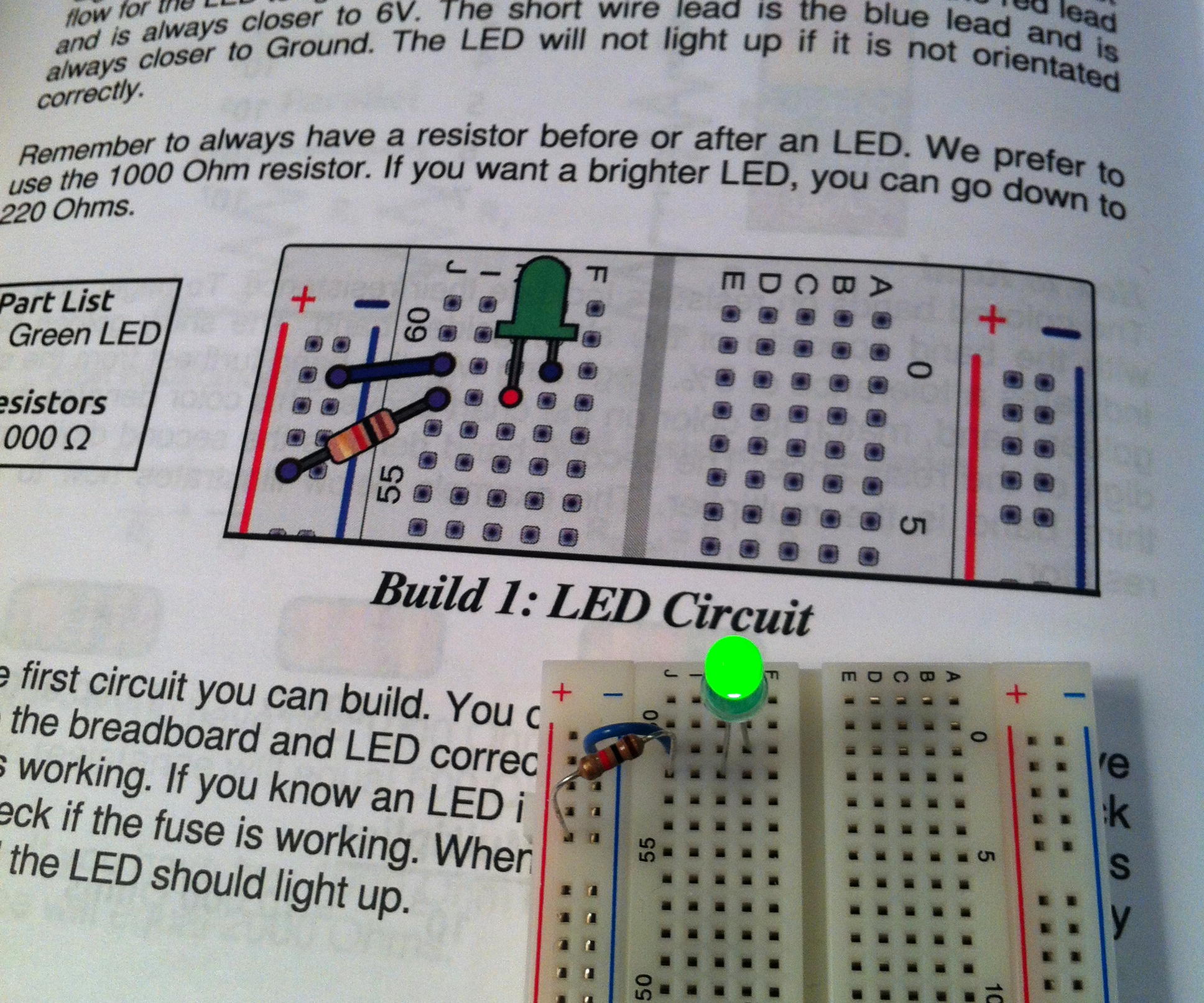 Breadboard and LED