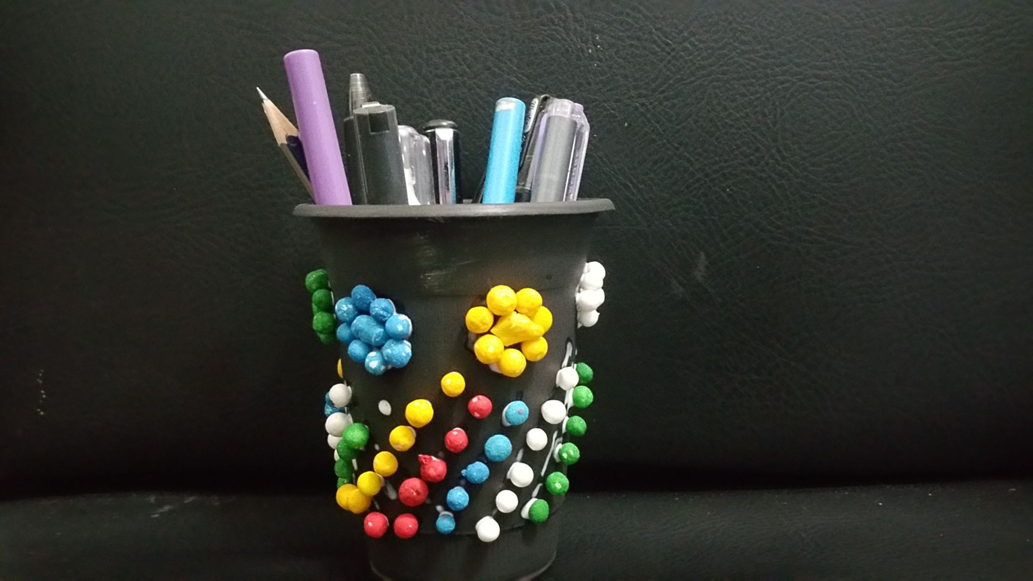 Pen Holder From a Old Crashers Bottle 