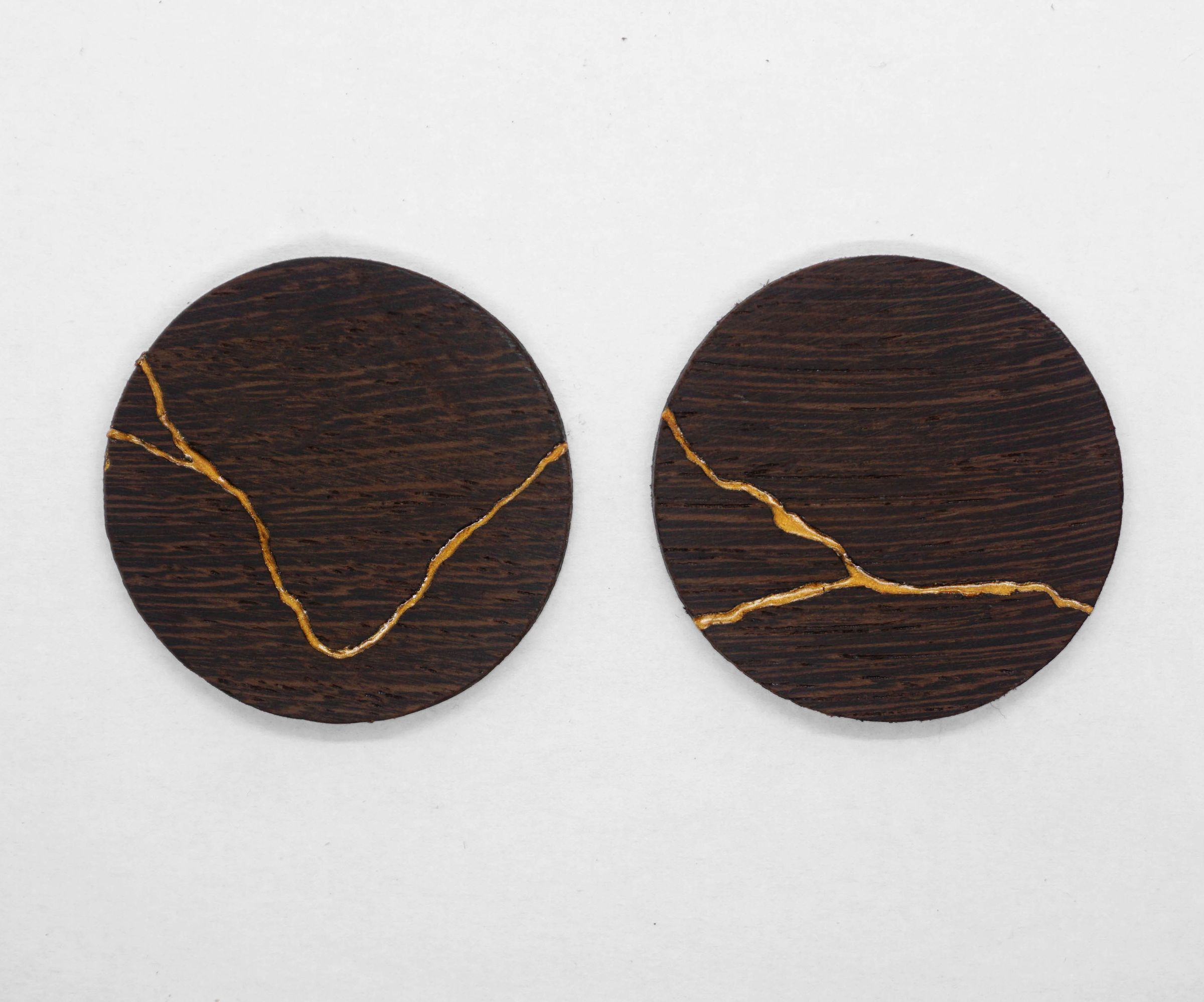 Kintsugi Wooden Earrings / Japanese Art