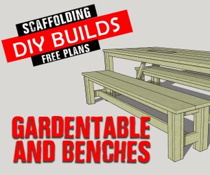 Scaffolding Gardenset Table and Benches