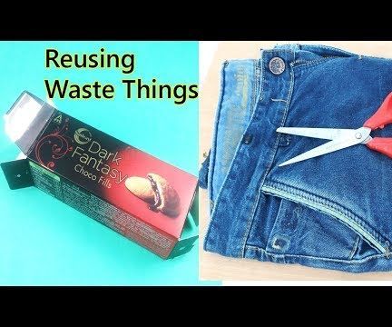 How to Make a Beautiful Organizer Using Old Denim and Cardboard Box?