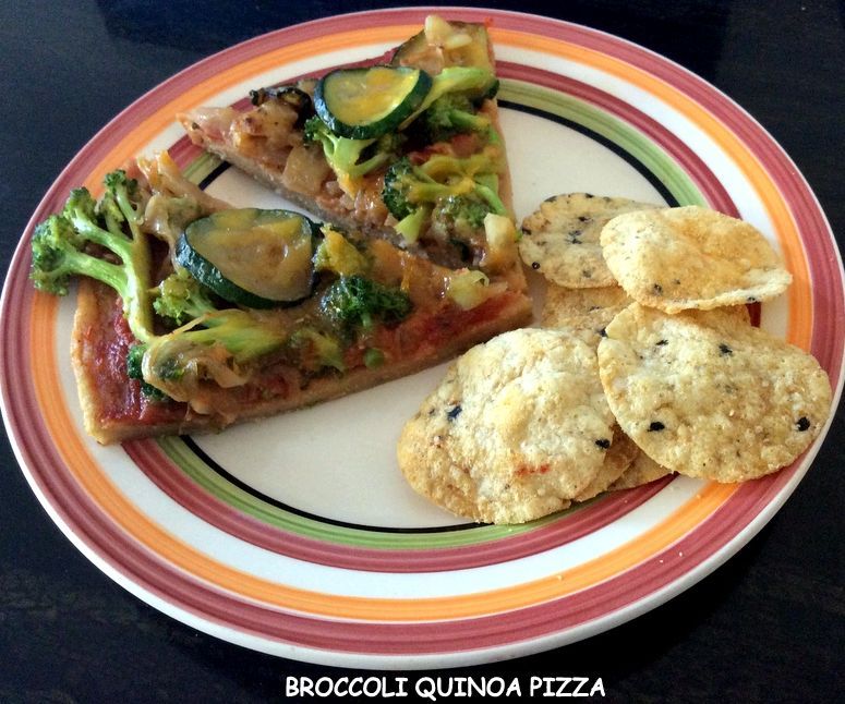 Quinoa Pizza With Broccoli and Zucchini Topping (No Flour Pizza)