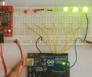 Arduino Vu Meter Using a Sound Sensor