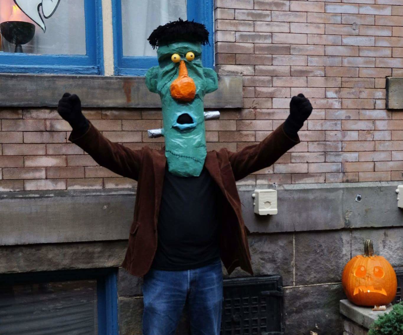 Paper-mache Frankenstein Mask