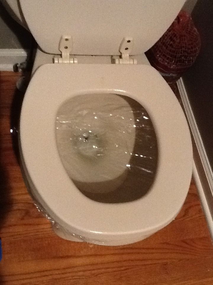Plastic Wrapped Toilet