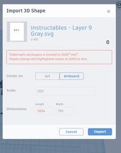 Import Each Layer Into TinkerCAD