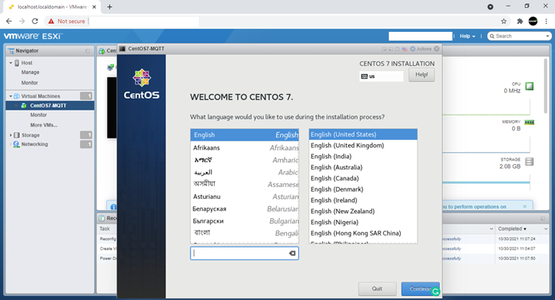 CentOS 7.0 Installation - the First VM