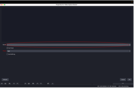 Click the Rectangular Bar Next to “Device”