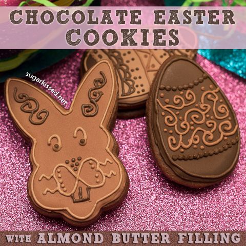 Chocolate Easter Cookies With Almond Butter Filling