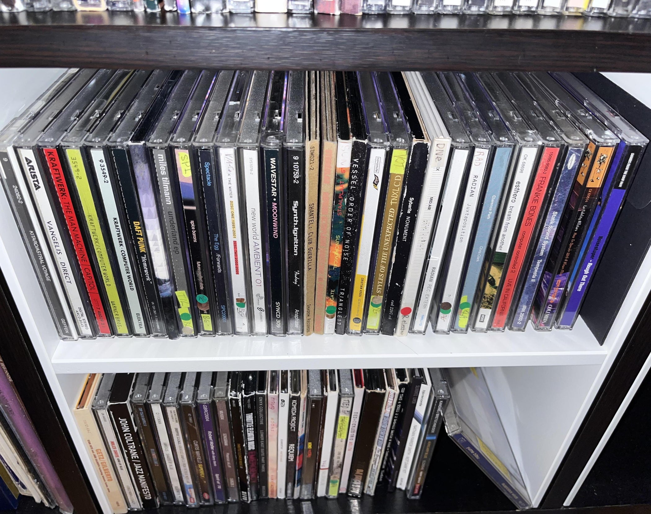 IKEA Kallax Shelf Insert CD Backstop Using SelfStick Weatherseal 3