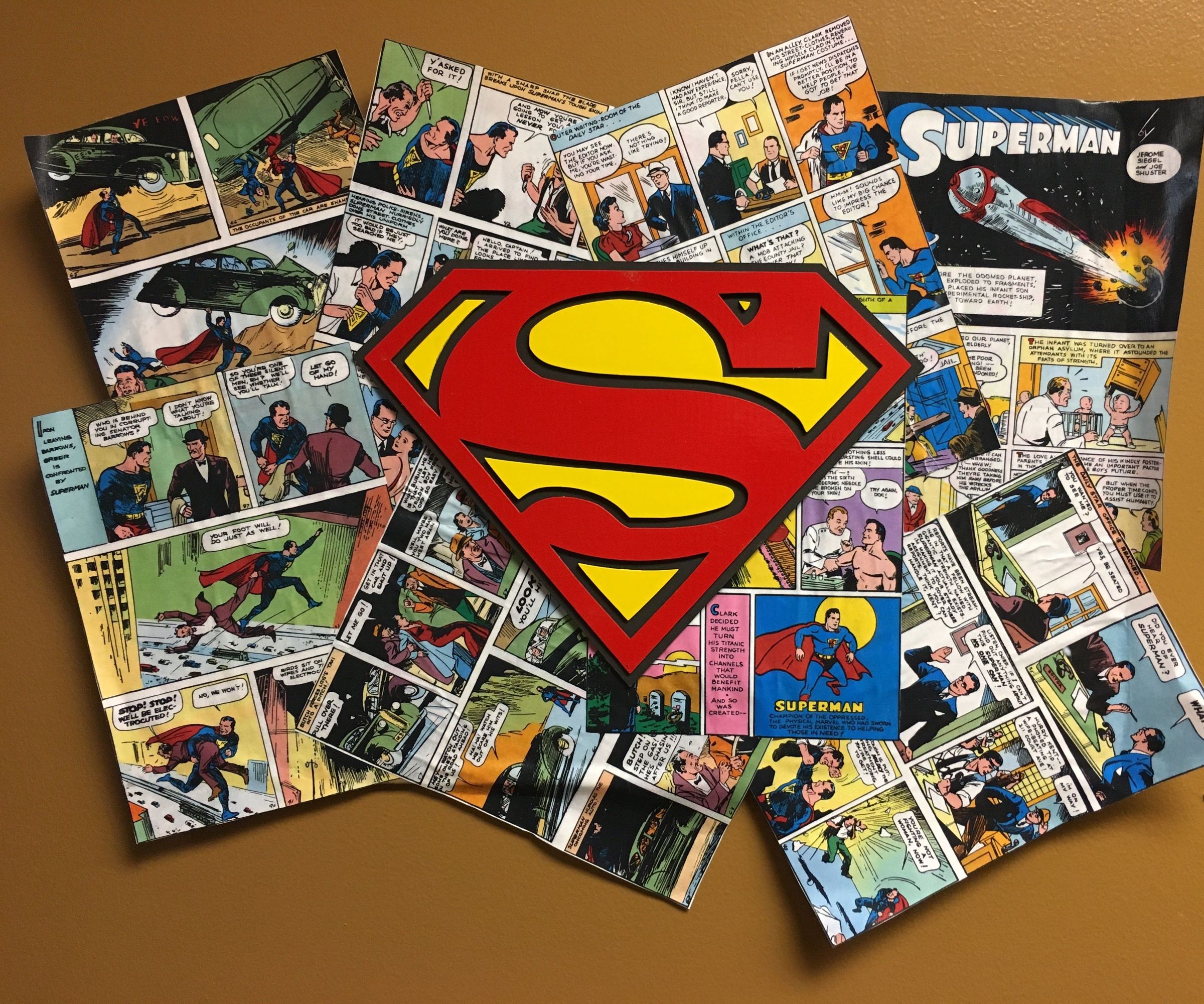 Cardboard Comic Superhero Collage
