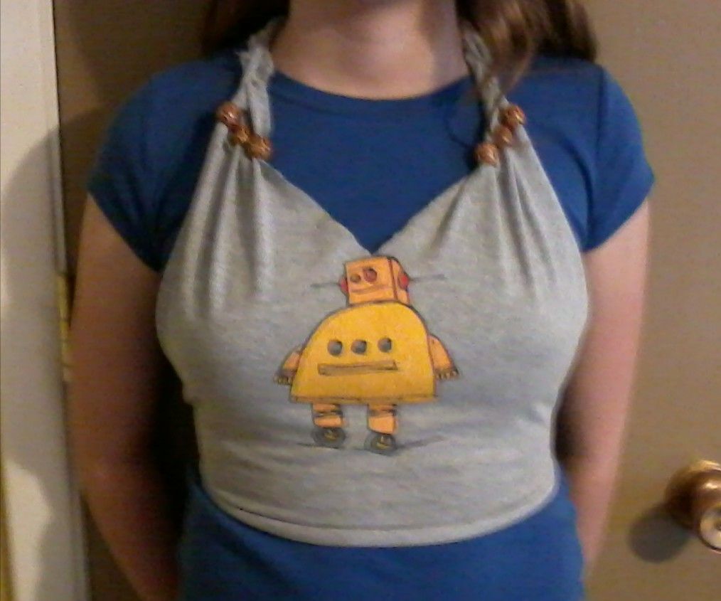 No Sew Up-cycled T-shirt Beach Top