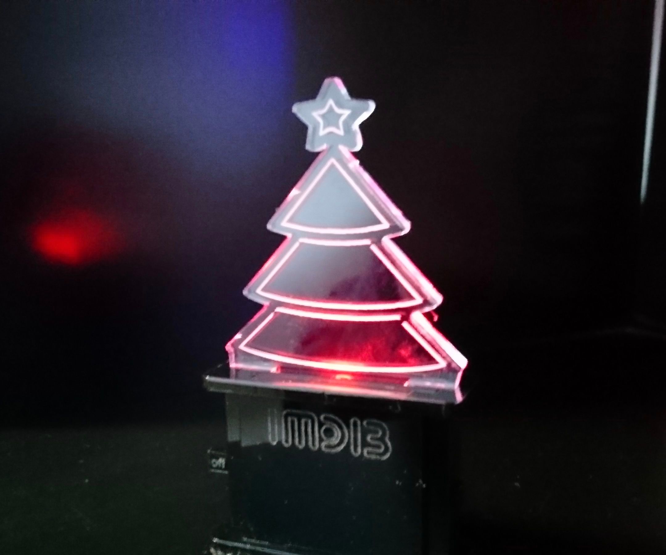 Acrylic LED Display With Lasercut Switch