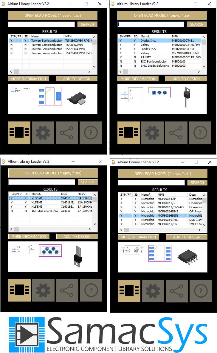 Figure 4  Selected Components in the SamacSys Altium Plugin